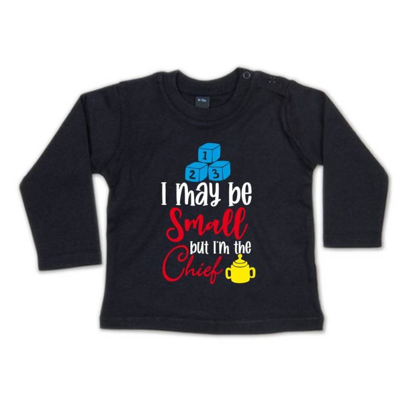 G-graphics Longsleeve I may be small, but I´m the Chief Baby Sweater / Longsleeve T mit Spruch zur Geburt / Babyparty von G-graphics