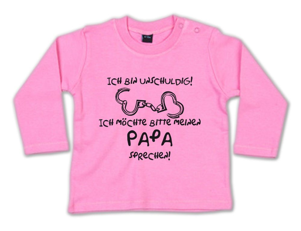 G-graphics Longsleeve Ich bin unschuldig! Ich möchte bitte meinen Papa sprechen! Baby Sweater / Longsleeve T zum Vatertag G-graphics Longsleeve Ich bin unschuldig! Ich möchte bitte meinen Papa sprechen! Baby Sweater / Longsleeve T zum Vatertag von G-graphics