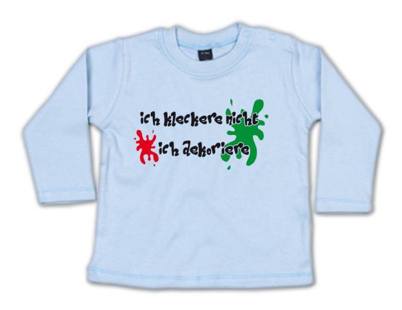 G-graphics Longsleeve Ich kleckere nicht – ich dekoriere Baby Sweater / Longsleeve T mit Spruch von G-graphics