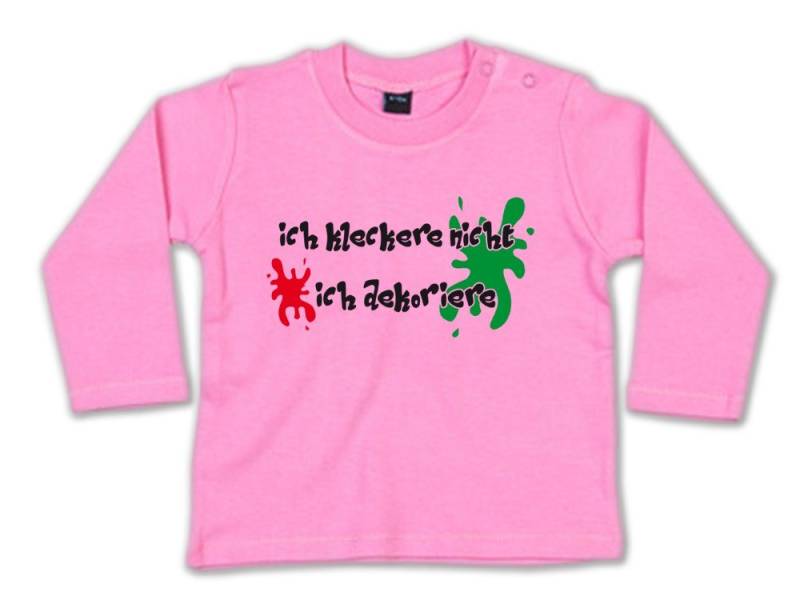 G-graphics Longsleeve Ich kleckere nicht – ich dekoriere Baby Sweater / Longsleeve T mit Spruch von G-graphics