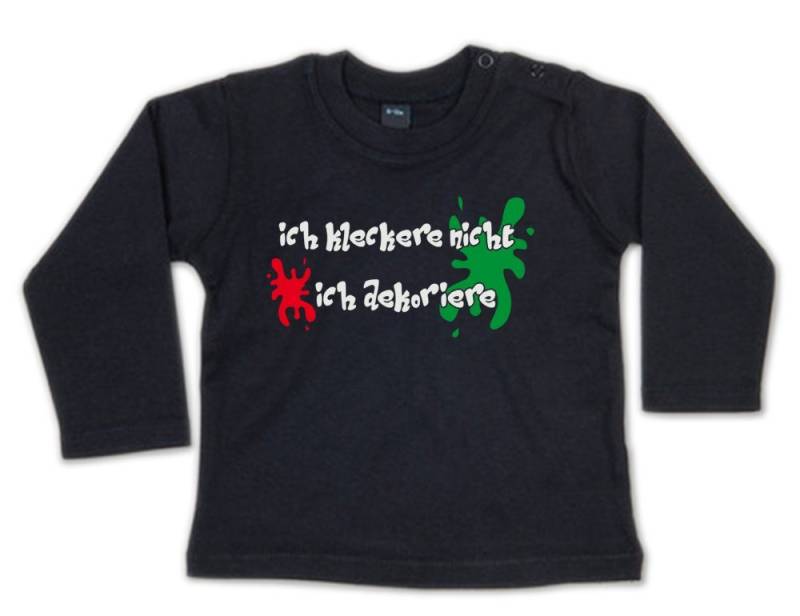 G-graphics Longsleeve Ich kleckere nicht – ich dekoriere Baby Sweater / Longsleeve T mit Spruch von G-graphics