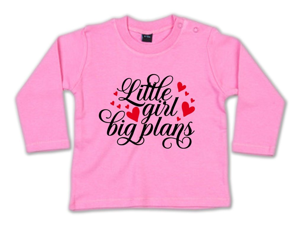 G-graphics Longsleeve Little Girl – big plans Baby Sweater, Baby Longsleeve T, mit Spruch / Sprüche, mit Print / Aufdruck, Geschenk zu jedem Anlass von G-graphics