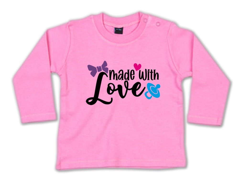 G-graphics Longsleeve Made with love Baby Sweater, Baby Longsleeve T, mit Spruch / Sprüche, mit Print / Aufdruck, Geschenk zu jedem Anlass von G-graphics