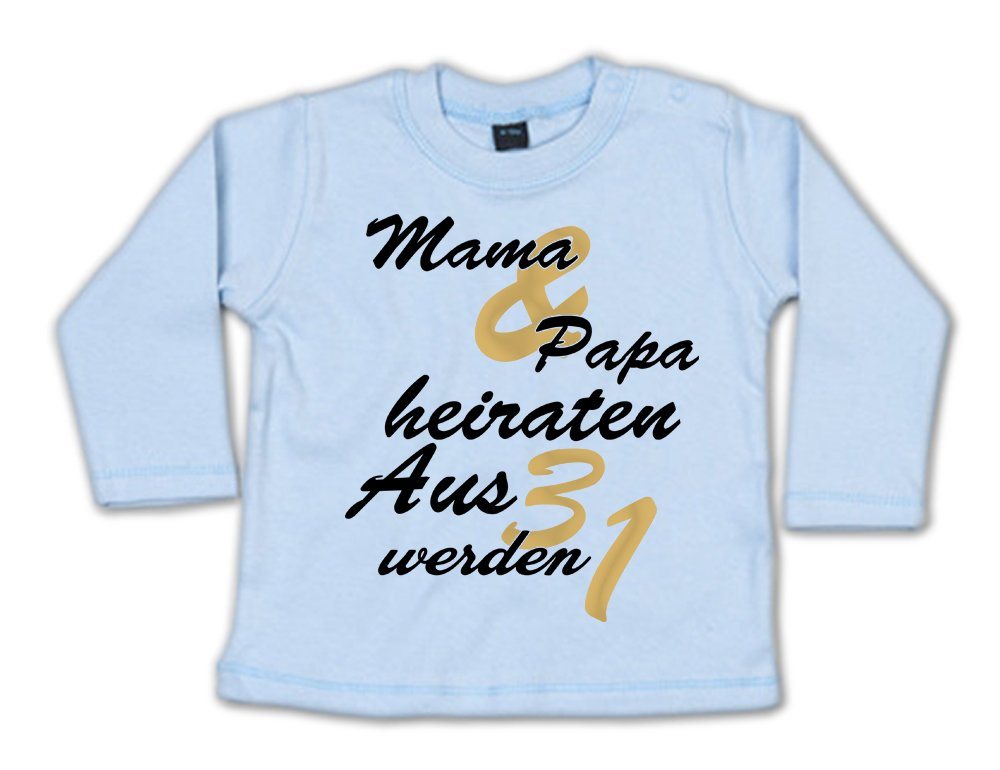 G-graphics Longsleeve Mama & Papa heiraten – Aus 3 werden 1 Baby Sweater, Baby Longsleeve T, mit Spruch / Sprüche, mit Print / Aufdruck, Geschenk zur Hochzeit von G-graphics