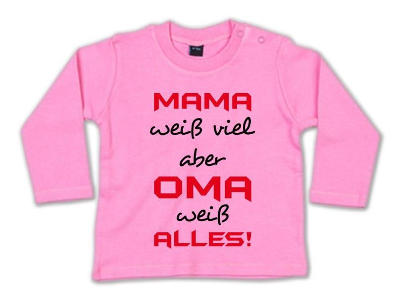 G-graphics Longsleeve Mama weiß viel, aber Oma weiß alles! Baby Sweater, Baby Longsleeve T, mit Spruch / Sprüche, mit Print / Aufdruck, Geschenk zu jedem Anlass von G-graphics