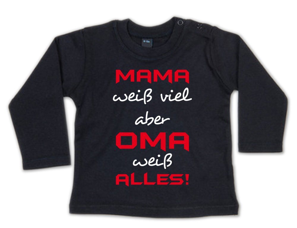 G-graphics Longsleeve Mama weiß viel, aber Oma weiß alles! Baby Sweater, Baby Longsleeve T, mit Spruch / Sprüche, mit Print / Aufdruck, Geschenk zu jedem Anlass von G-graphics