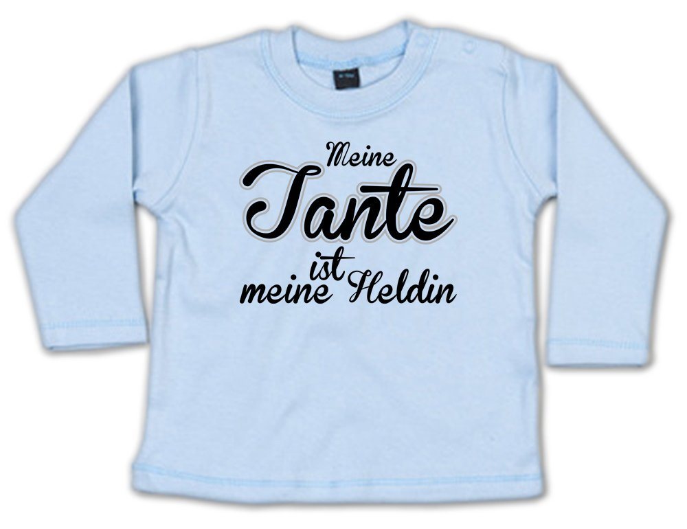 G-graphics Longsleeve Meine Tante ist meine Heldin Baby Sweater, Baby Longsleeve T, mit Spruch / Sprüche, mit Print / Aufdruck, Geschenk zu jedem Anlass von G-graphics