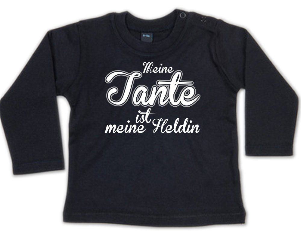 G-graphics Longsleeve Meine Tante ist meine Heldin Baby Sweater, Baby Longsleeve T, mit Spruch / Sprüche, mit Print / Aufdruck, Geschenk zu jedem Anlass von G-graphics