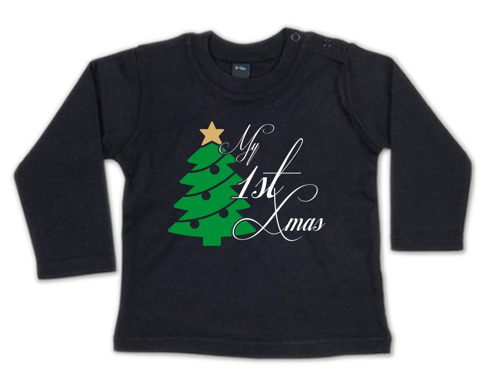 G-graphics Longsleeve My 1st Christmas Baby Sweater, Baby Longsleeve T, mit Spruch / Sprüche, mit Print / Aufdruck, Geschenk zu Weihnachten von G-graphics