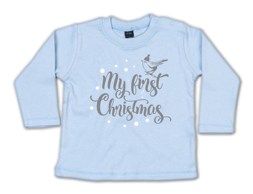 G-graphics Longsleeve My first Christmas Baby Sweater, Baby Longsleeve T, mit Spruch / Sprüche, mit Print / Aufdruck, Geschenk zu Weihnachten von G-graphics