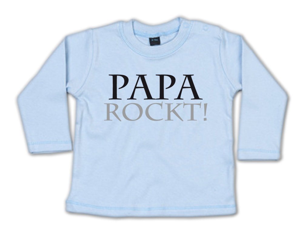 G-graphics Longsleeve Papa rockt! Baby Sweater / Longsleeve T zum Vatertag von G-graphics