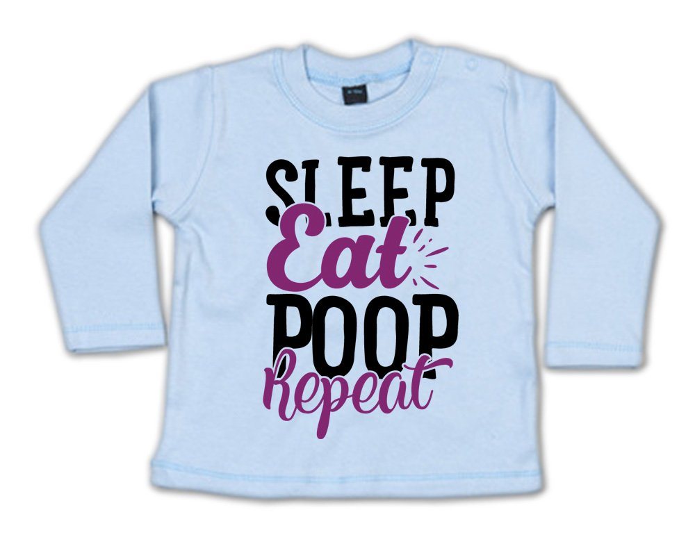 G-graphics Longsleeve Sleep, eat, poop, repeat Baby Sweater, Baby Longsleeve T, mit Spruch / Sprüche, mit Print / Aufdruck, Geschenk zu jedem Anlass von G-graphics