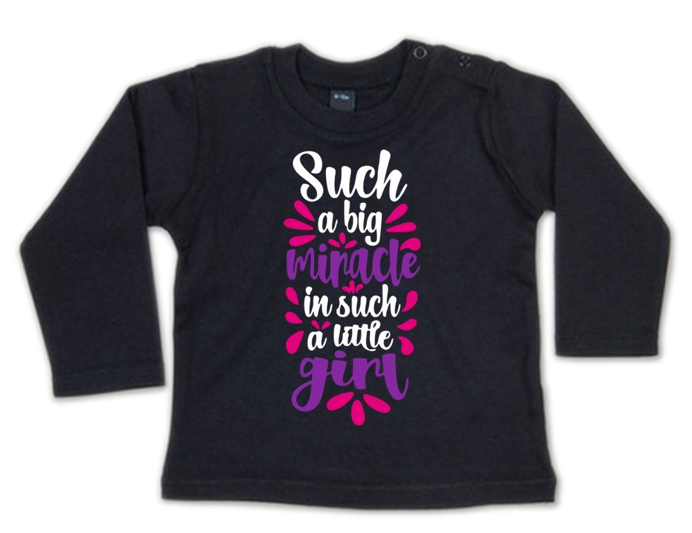 G-graphics Longsleeve Such a big miracle in such a little girl Baby Sweater, Baby Longsleeve T, mit Spruch / Sprüche, mit Print / Aufdruck, Geschenk zu jedem Anlass von G-graphics