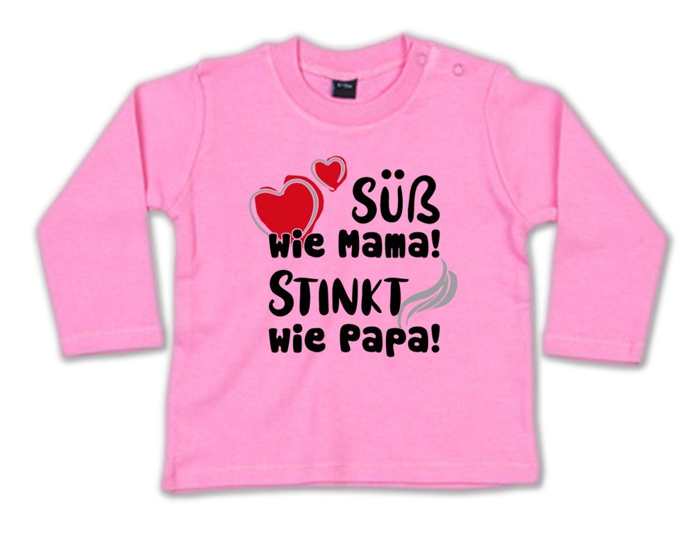 G-graphics Longsleeve Süß wie Mama! Stinkt wie Papa! Baby Sweater, Baby Longsleeve T, mit Spruch / Sprüche, mit Print / Aufdruck, Geschenk zu jedem Anlass von G-graphics