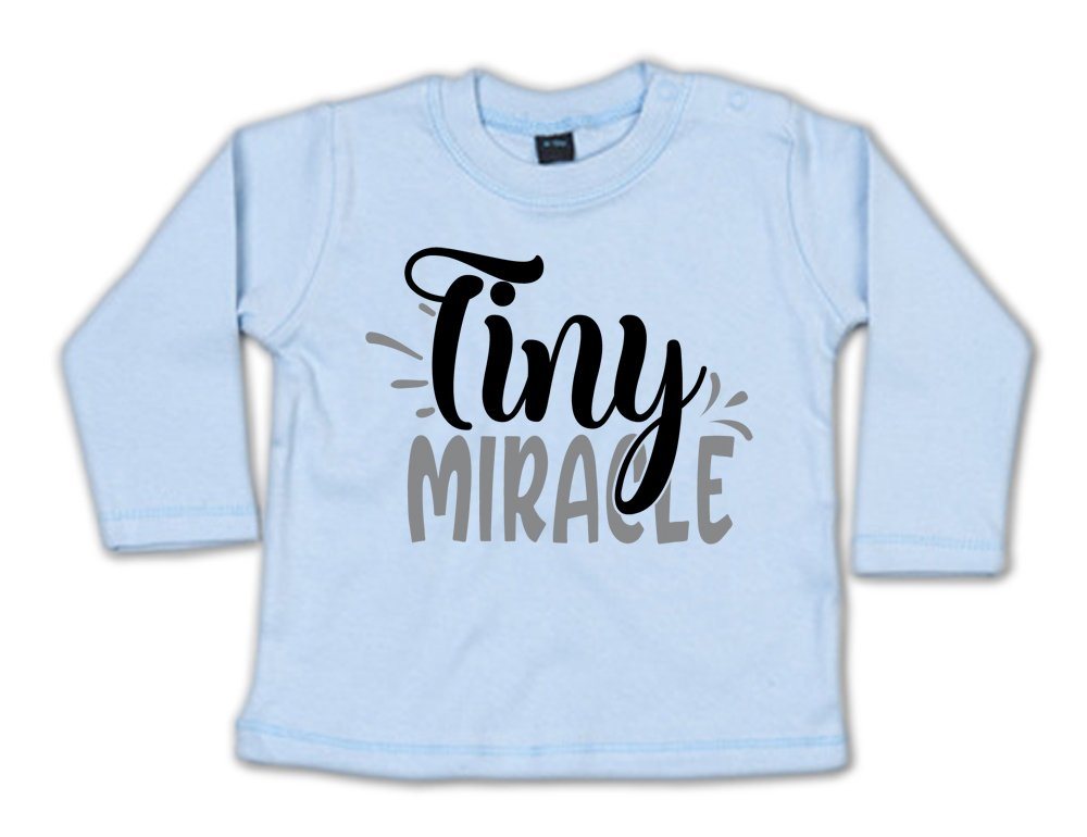 G-graphics Longsleeve Tiny miracle Baby Sweater / Longsleeve T mit Spruch von G-graphics
