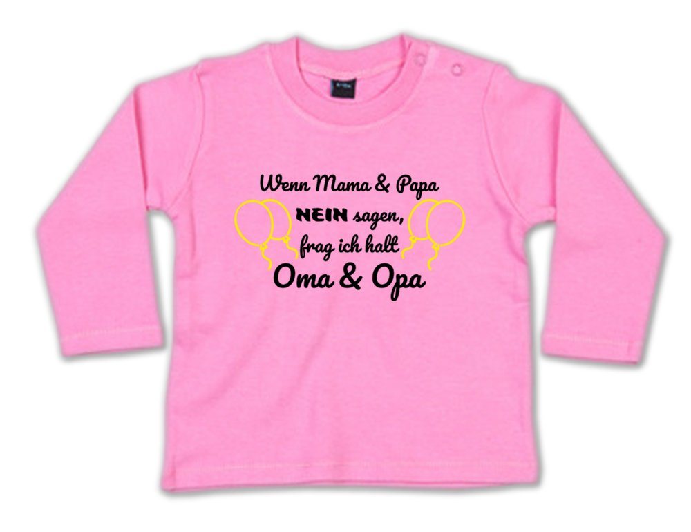 G-graphics Longsleeve Wenn Mama & Papa Nein sagen, frag ich halt Oma & Opa Baby Sweater / Longsleeve T mit Spruch für/von Oma & Opa G-graphics Longsleeve Wenn Mama & Papa Nein sagen, frag ich halt Oma & Opa Baby Sweater / Longsleeve T mit Spruch für/von Oma & Opa von G-graphics