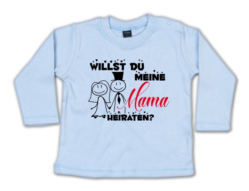 G-graphics Longsleeve Willst Du meine Mama heiraten? Baby Sweater, Baby Longsleeve T, mit Spruch / Sprüche, mit Print / Aufdruck, Überraschung als Heiratsantrag von G-graphics