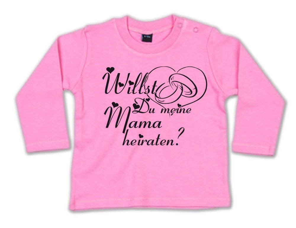 G-graphics Longsleeve Willst Du meine Mama heiraten? Baby Sweater, Baby Longsleeve T, mit Spruch / Sprüche, mit Print / Aufdruck, Überraschung als Heiratsantrag von G-graphics