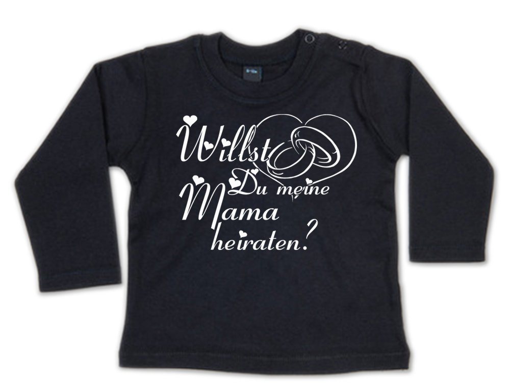 G-graphics Longsleeve Willst Du meine Mama heiraten? Baby Sweater, Baby Longsleeve T, mit Spruch / Sprüche, mit Print / Aufdruck, Überraschung als Heiratsantrag von G-graphics