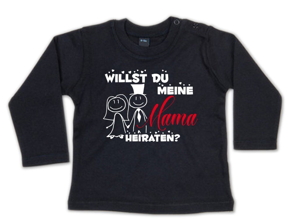 G-graphics Longsleeve Willst Du meine Mama heiraten? Baby Sweater, Baby Longsleeve T, mit Spruch / Sprüche, mit Print / Aufdruck, Überraschung als Heiratsantrag von G-graphics