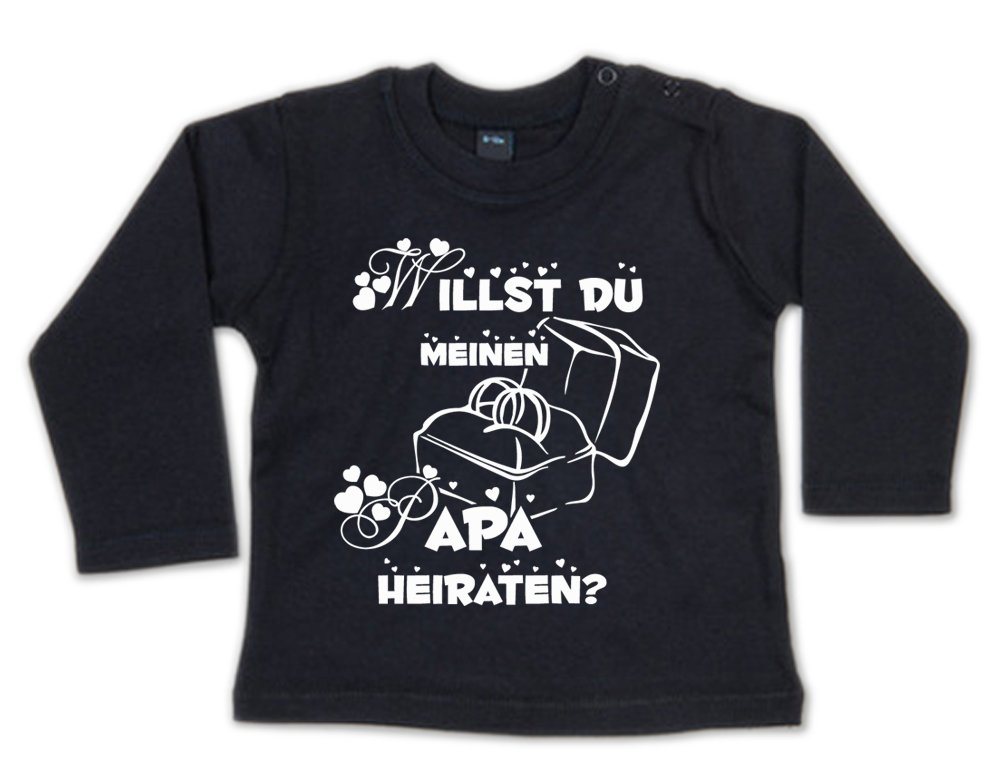 G-graphics Longsleeve Willst Du meinen Papa heiraten? Baby Sweater, Baby Longsleeve T, mit Spruch / Sprüche, mit Print / Aufdruck, Überraschung als Heiratsantrag von G-graphics