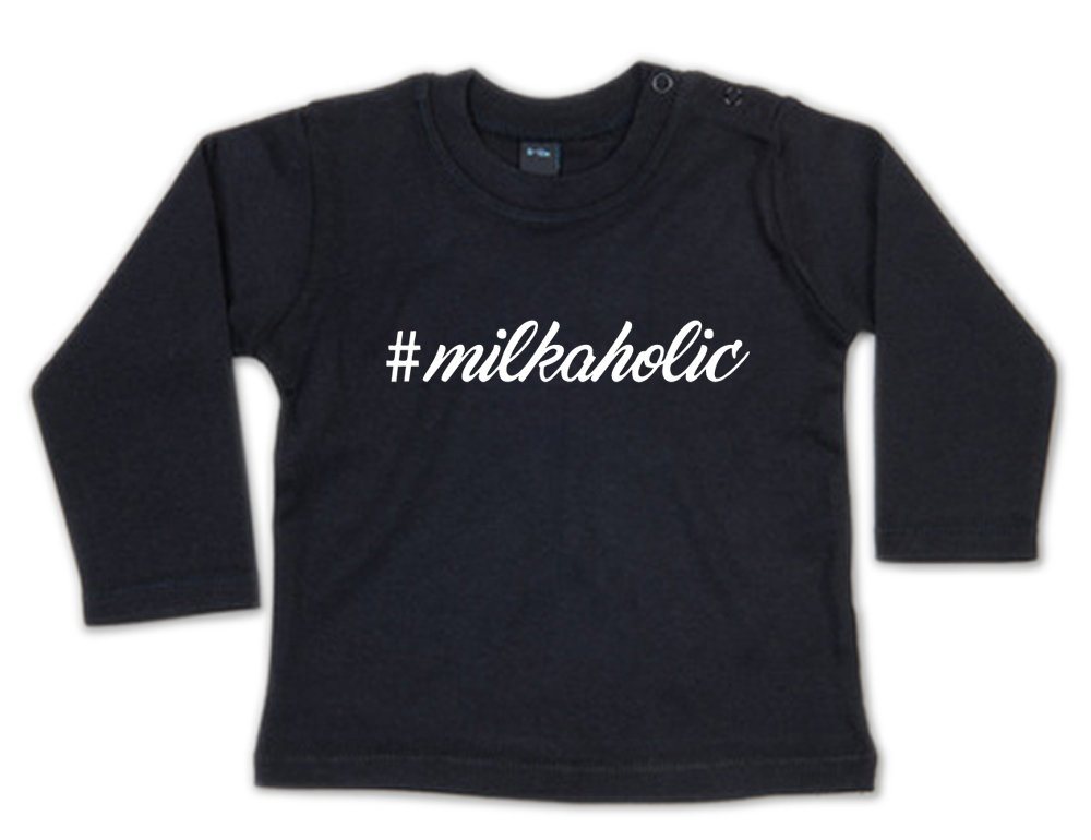 G-graphics Longsleeve #milkaholic Baby Sweater, Baby Longsleeve T, mit Spruch / Sprüche, mit Print / Aufdruck, Geschenk zu jedem Anlass von G-graphics