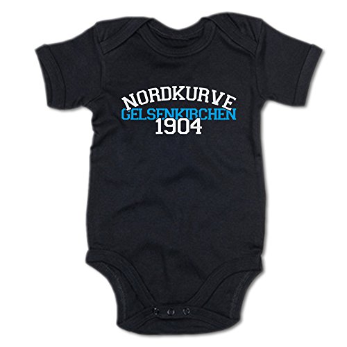 G-graphics Nordkurve - Gelsenkirchen - 1904 Baby Body Suit Strampler 250.0258 (0-3 Monate, schwarz) von G-graphics