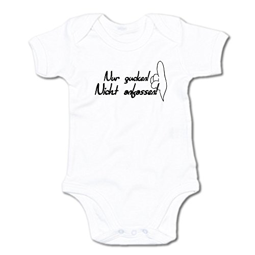 G-graphics Nur gucken! Nicht anfassen! Baby-Body (250.0151) (0-3 Monate, weiß) von G-graphics