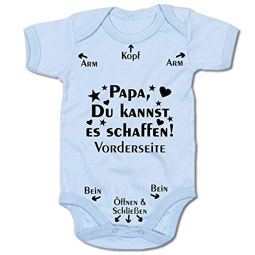 G-graphics Papa, Du Kannst es schaffen! Baby-Body (250.0210) (0-3 Monate, blau) von G-graphics