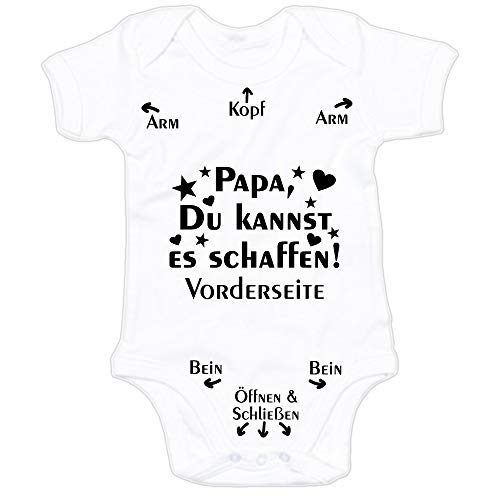 G-graphics Papa, Du Kannst es schaffen! Baby-Body (250.0210) (0-3 Monate, weiß) von G-graphics