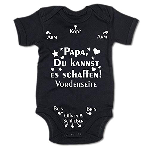 G-graphics Papa, Du schaffst das! Baby-Body (250.0210) (3-6 Monate, schwarz) von G-graphics