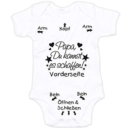 G-graphics Papa Du schaffst das! Baby Body Suit Strampler (250.0211) (0-3 Monate, weiß) von G-graphics