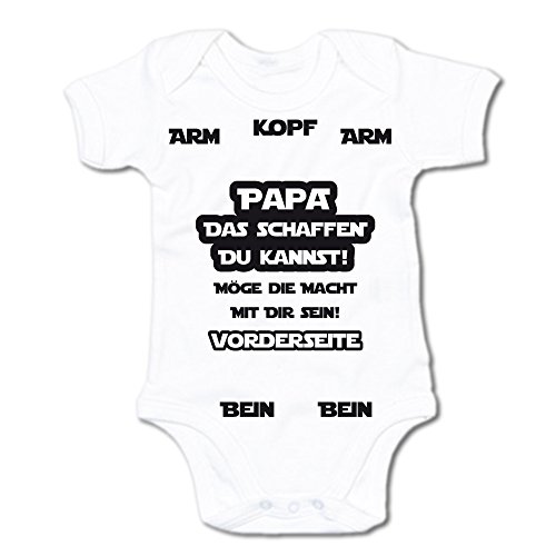 G-graphics Papa das schaffen Du Kannst Baby Body Suite Strampler 250.0221 (0-3 Monate, weiß) von G-graphics