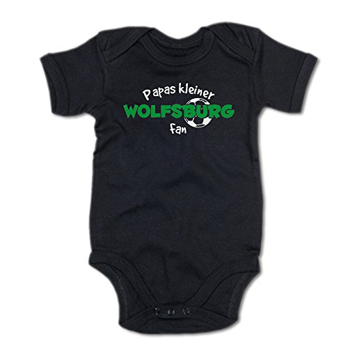 G-graphics Papas Kleiner Wolfsburg Fan Baby-Body (250.0232) (3-6 Monate, schwarz) von G-graphics