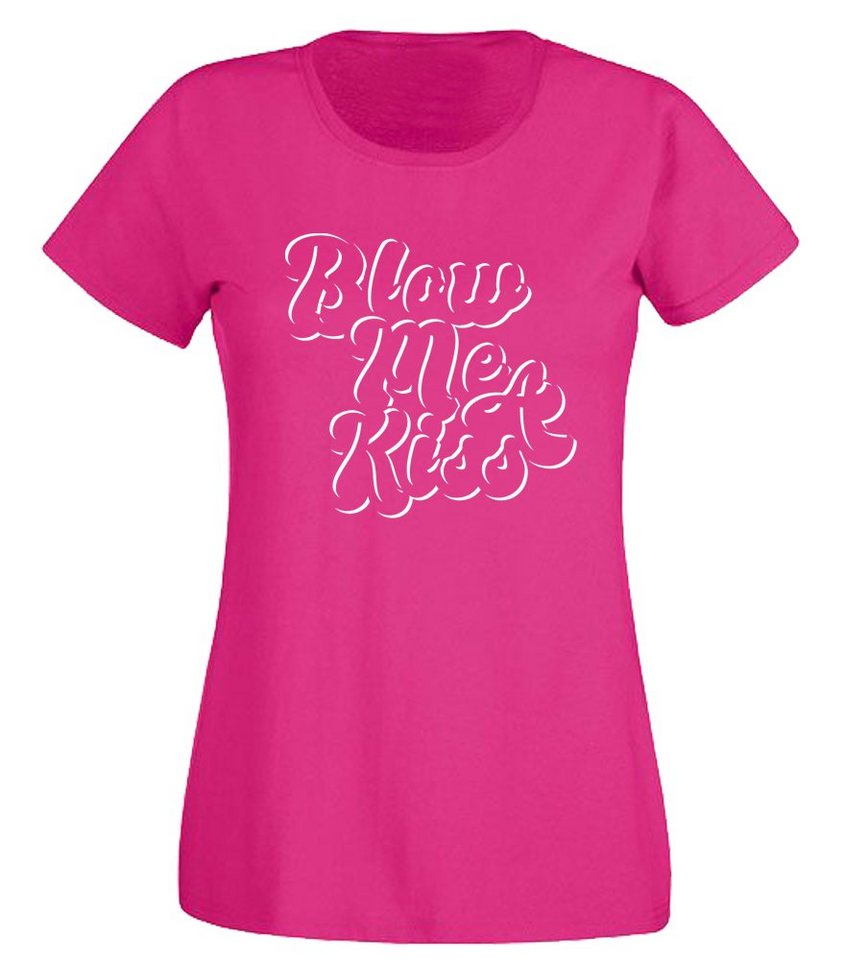 G-graphics Print-Shirt Blow me a kiss Slim-fit- Damen T-Shirt mit Statement / Spruch als Frontprint von G-graphics