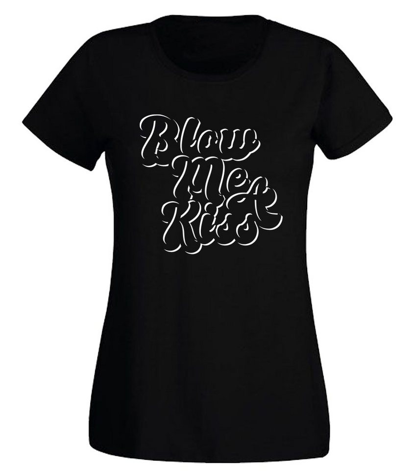 G-graphics Print-Shirt Blow me a kiss Slim-fit- Damen T-Shirt mit Statement / Spruch als Frontprint von G-graphics