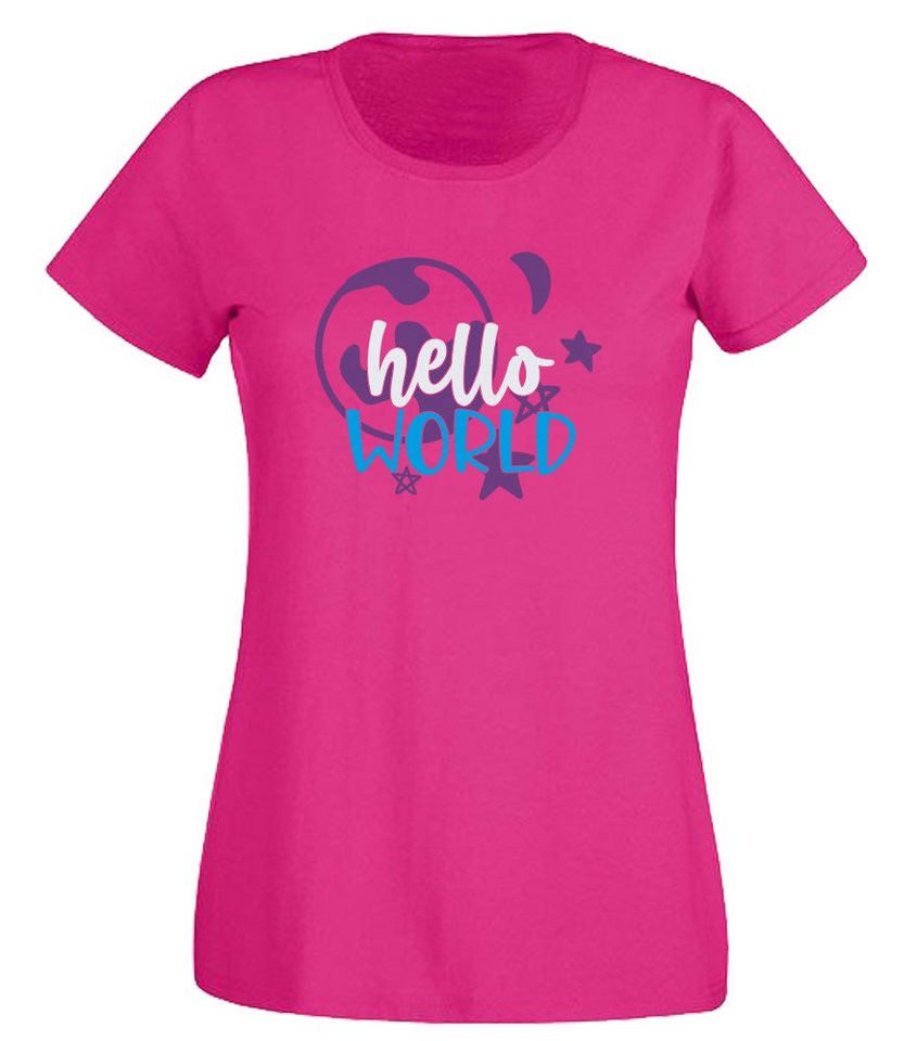 G-graphics Print-Shirt Hello World Slim-fit- Damen T-Shirt mit Statement / Spruch als Frontprint von G-graphics
