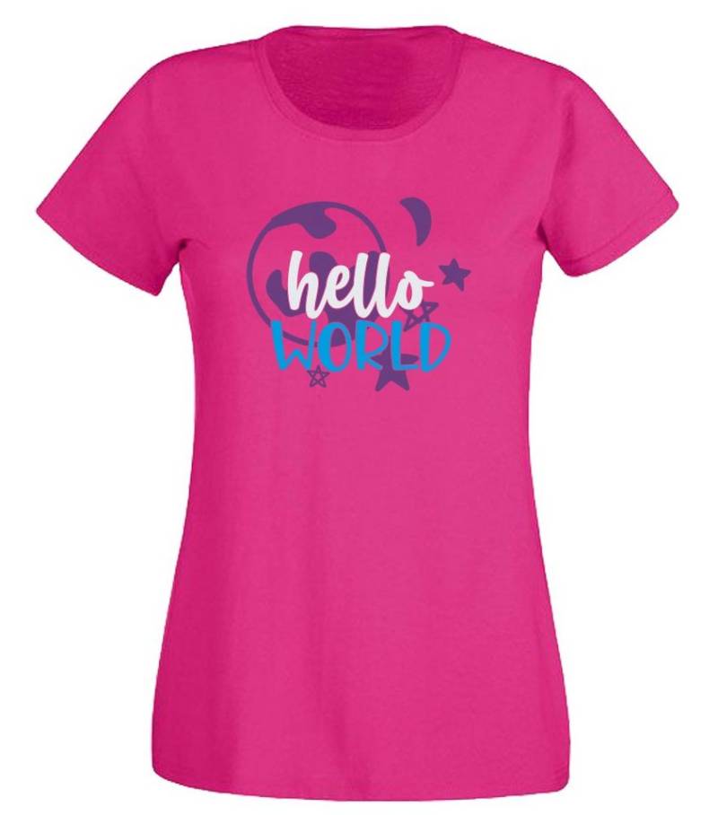 G-graphics Print-Shirt Hello World Slim-fit- Damen T-Shirt mit Statement / Spruch als Frontprint von G-graphics