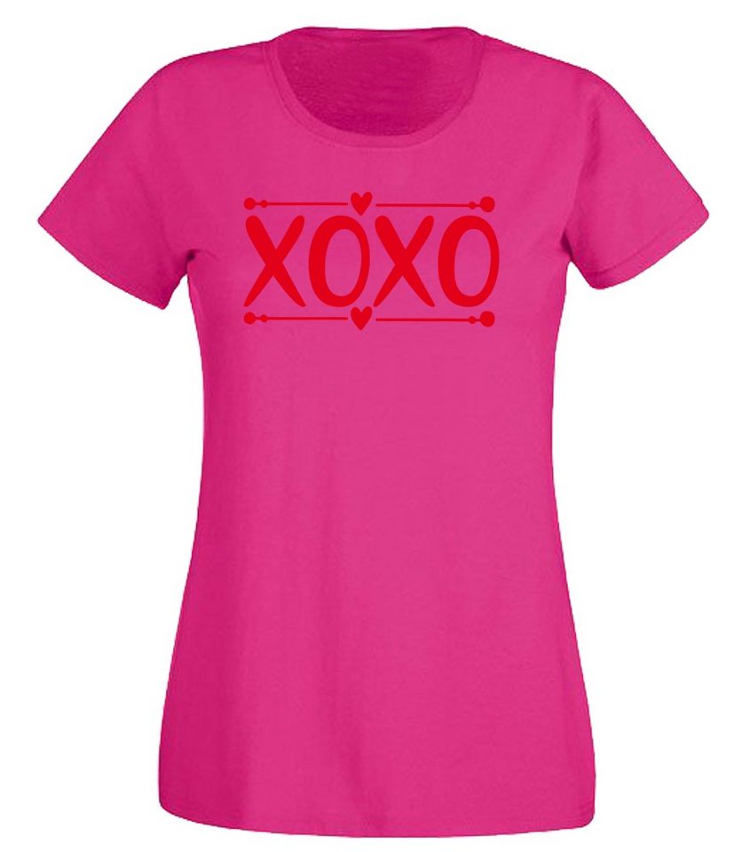 G-graphics Print-Shirt Damen T-Shirt - XOXO mit trendigem Frontprint, Slim-fit, Aufdruck auf der Vorderseite, Spruch/Sprüche/Print/Motiv, für jung & alt von G-graphics