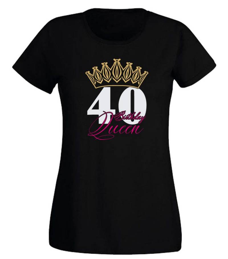 G-graphics T-Shirt 40 – Birthday Queen Slim-fit Damen T-Shirt mit Motiv zum Geburtstag von G-graphics