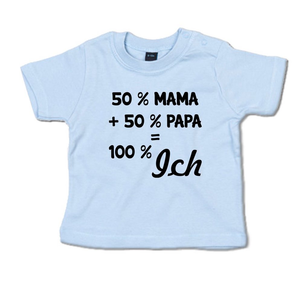 G-graphics T-Shirt 50 % Mama + 50 % Papa = 100 % Ich mit Spruch / Sprüche / Print / Aufdruck, Baby T-Shirt von G-graphics