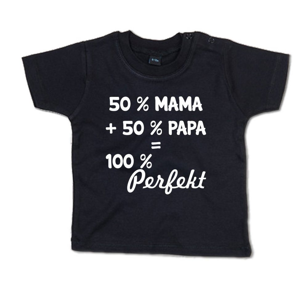 G-graphics T-Shirt 50 % Mama + 50 % Papa = 100 % Perfekt mit Spruch / Sprüche / Print / Aufdruck, Baby T-Shirt von G-graphics