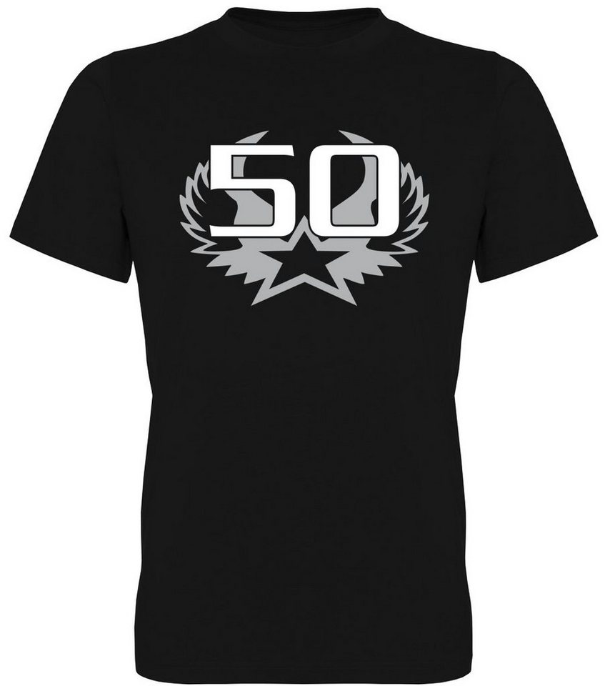 G-graphics T-Shirt 50 – Stern mit Flügeln Herren T-Shirt, zum 50ten Geburtstag, mit trendigem Frontprint, Aufdruck auf der Vorderseite, Spruch/Sprüche/Print/Motiv von G-graphics