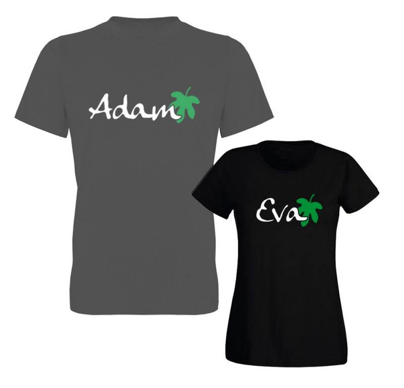 G-graphics T-Shirt Adam & Eva (Partner- / Paar-Set, Einzelteile zum selbst zusammenstellen) Aufdruck auf der Vorder- oder Rückseiteseite wählbar von G-graphics