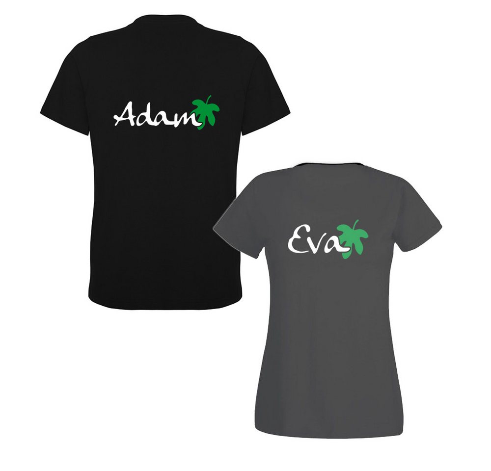 G-graphics T-Shirt Adam & Eva (Partner- / Paar-Set, Einzelteile zum selbst zusammenstellen) Aufdruck auf der Vorder- oder Rückseiteseite wählbar von G-graphics