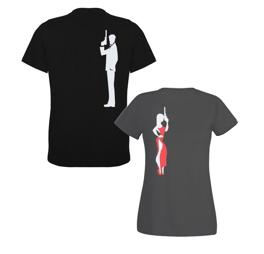 G-graphics T-Shirt Agent & Agentin (Partner- / Paar-Set, Einzelteile zum selbst zusammenstellen) Aufdruck auf der Vorder- oder Rückseiteseite wählbar von G-graphics