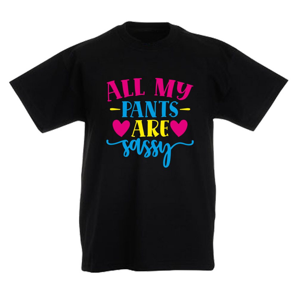 G-graphics T-Shirt All my Pants are sassy Kinder T-Shirt mit coolem Spruch als Frontprint von G-graphics