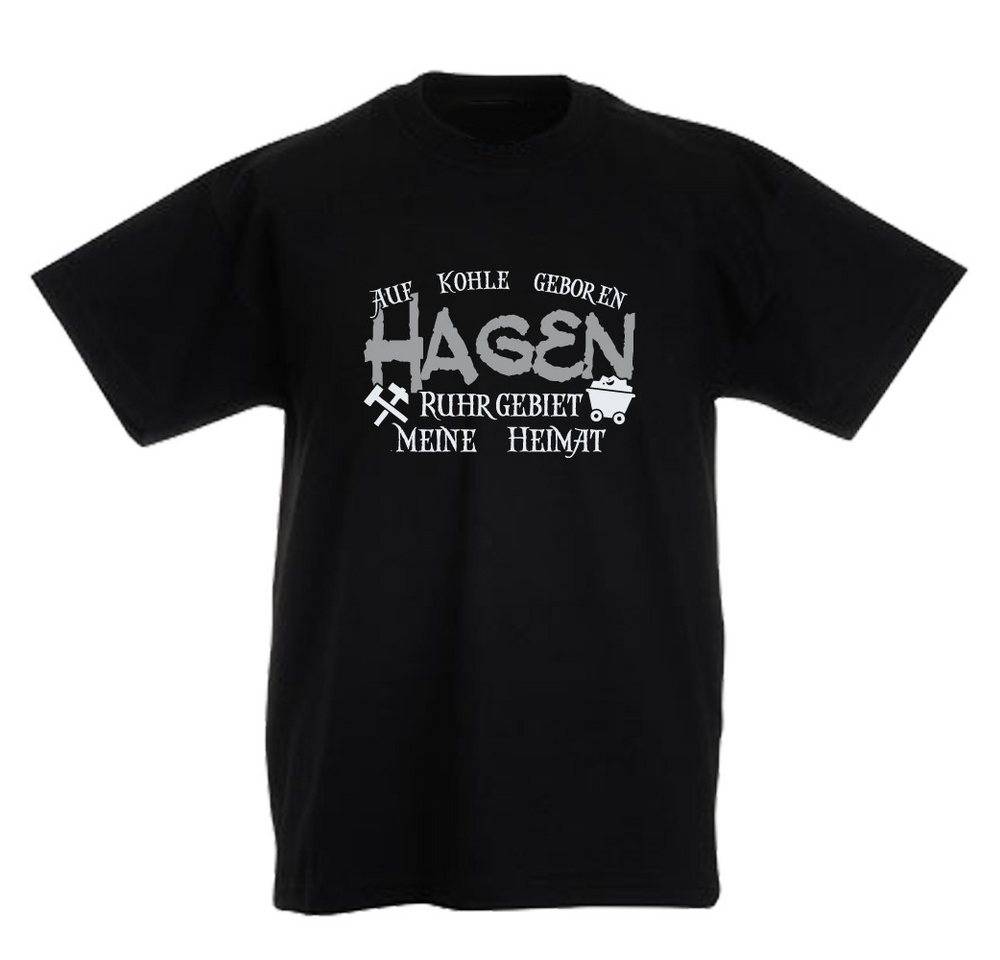 G-graphics T-Shirt Auf Kohle geboren – HAGEN – Ruhrgebiet, meine Heimat Kinder T-Shirt mit coolem Ruhrgebiets-Motiv / Print von G-graphics