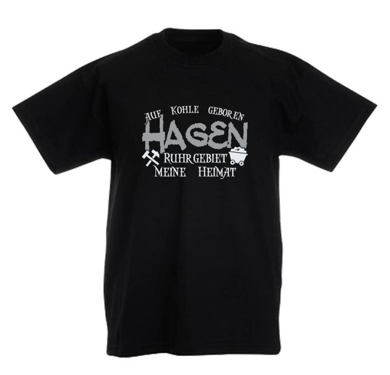 G-graphics T-Shirt Auf Kohle geboren – HAGEN – Ruhrgebiet, meine Heimat Kinder T-Shirt mit coolem Ruhrgebiets-Motiv / Print von G-graphics