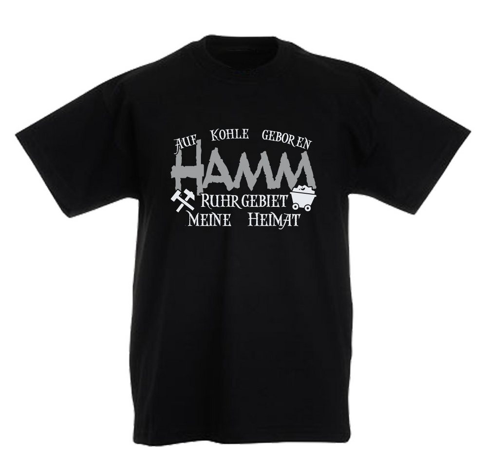 G-graphics T-Shirt Auf Kohle geboren – HAMM – Ruhrgebiet, meine Heimat Kinder T-Shirt mit coolem Ruhrgebiets-Motiv / Print von G-graphics
